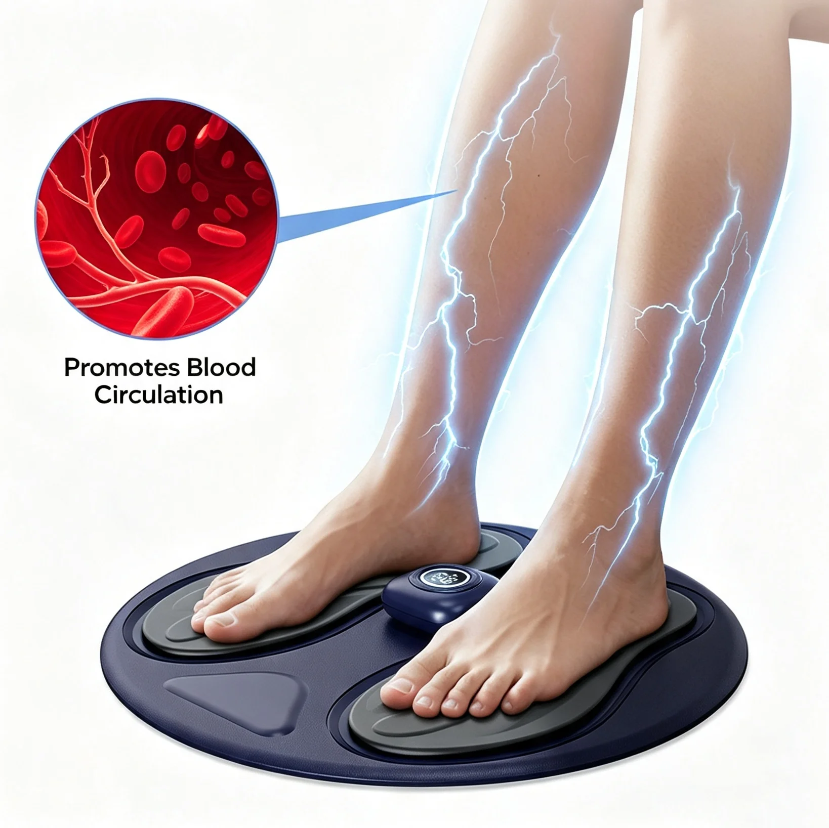 Rechargeable TENS-EMS Foot Massager Mat with Remote Control for Muscle Relief Home Relaxation Gift Foot Massage Pad