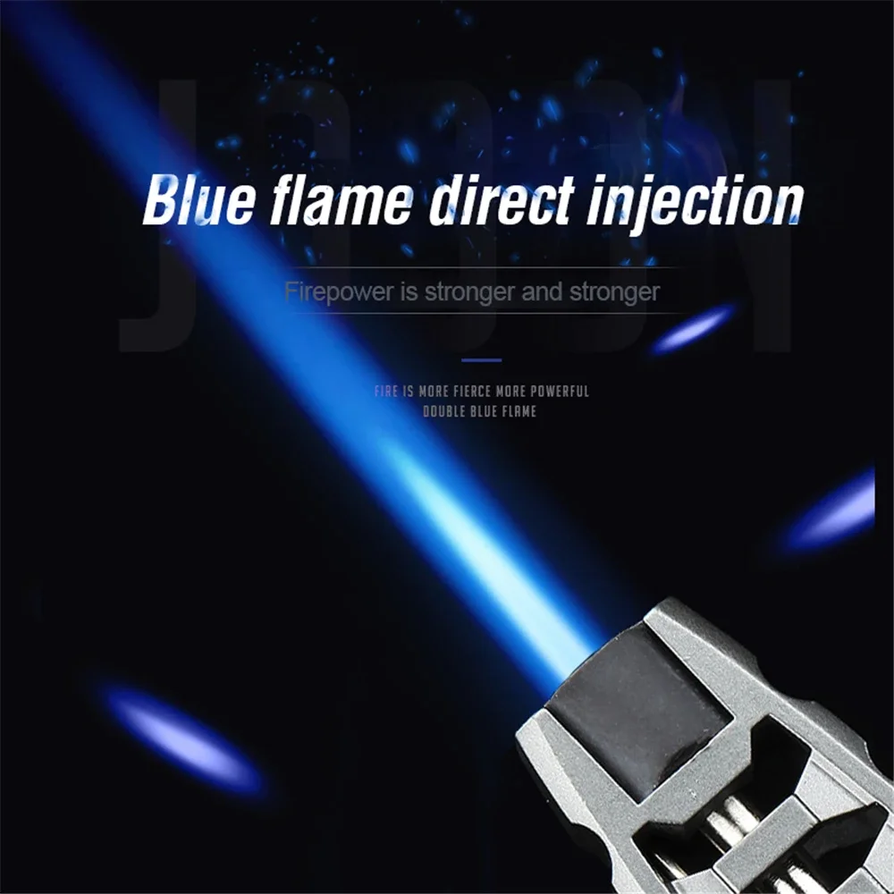 2022 Kitchen BBQ Cigar Big Jet Flame Lighter Fire Torch Outdoor Camping Powerful Straight Bluefire Butane Gas Cigarette Lighter