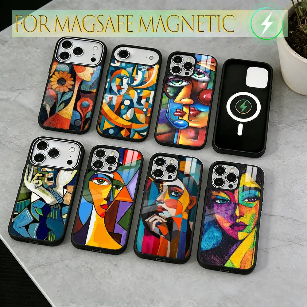 

Picasso Abstract Art Painting Phone Case For iPhone17,16,15,14,13,12,11 Plus,Pro Magnetic with Magsafe Wireless Charging