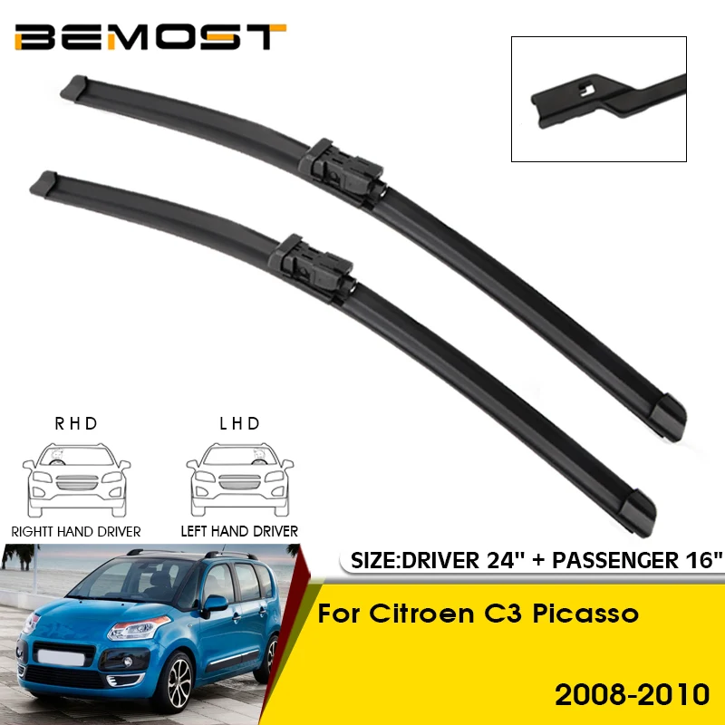 Car Wiper Blades For Citroen C3 Picasso 2008-2010 Windshield Windscreen Front Window Blades 24