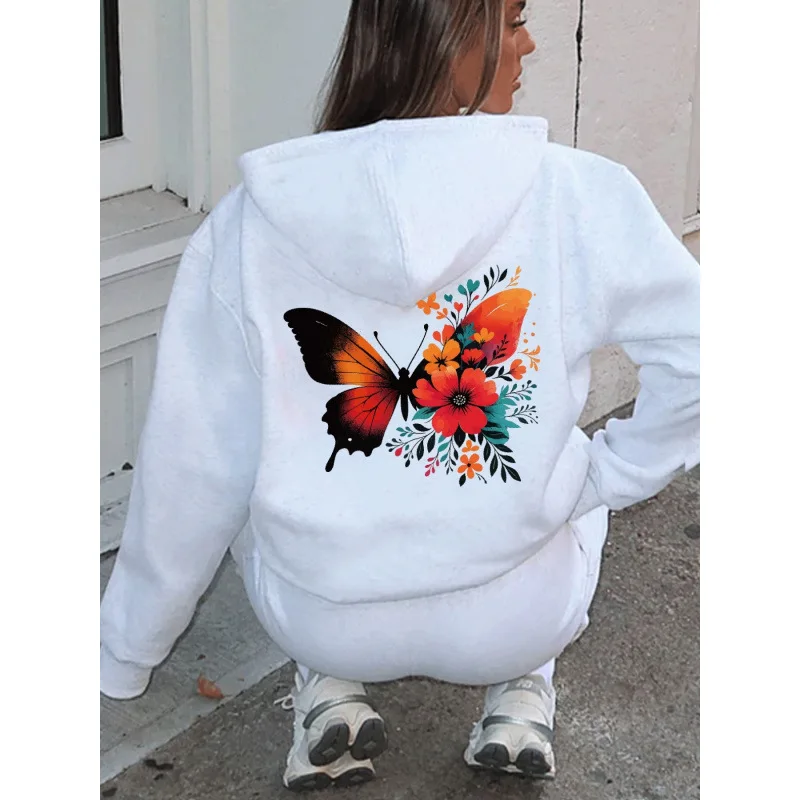 

Women's Fleece Lined Hoodie Y 17281 Comfortable Soft Sweatshirt Spring Fashion Casual Streetwear No Hood Other Material 100%