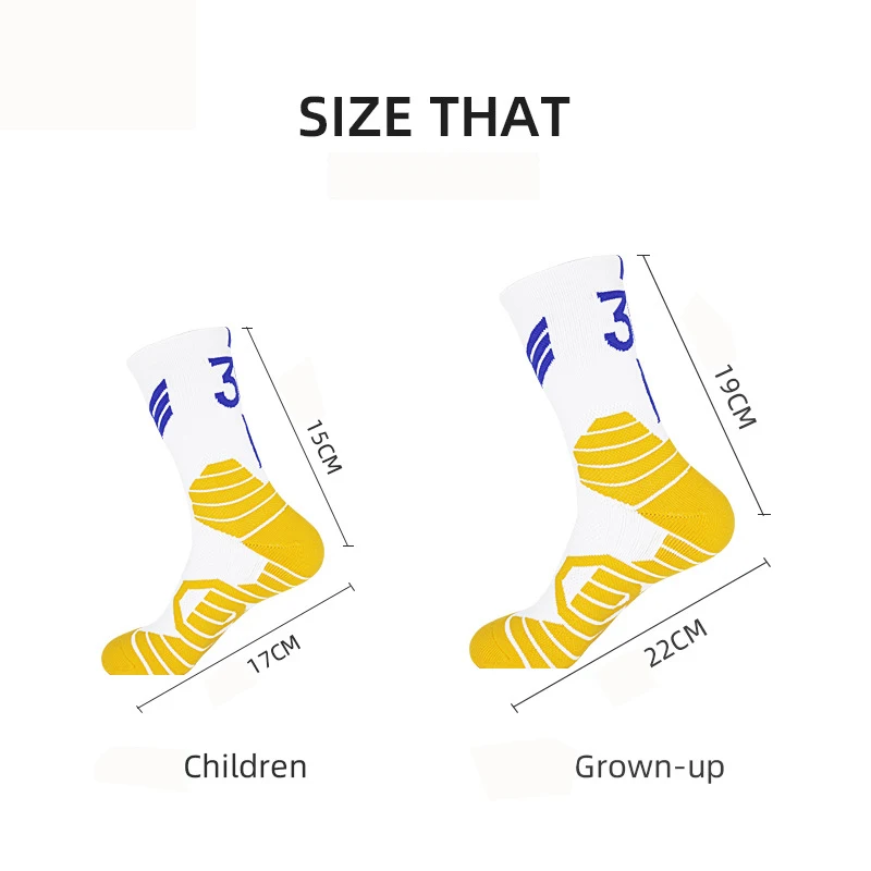 농구 양말, 어린이 성인 양말, 별 숫자 농구 스포츠 양말, 중간 튜브 양말