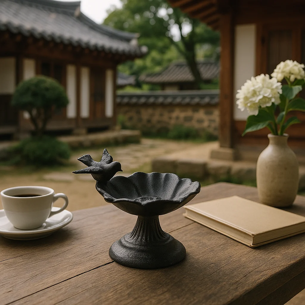 

Винтажный чугунный подсвечник с птицами и цветами, садовый декор в европейском стиле, универсальный орнамент ручной работы, гладкий