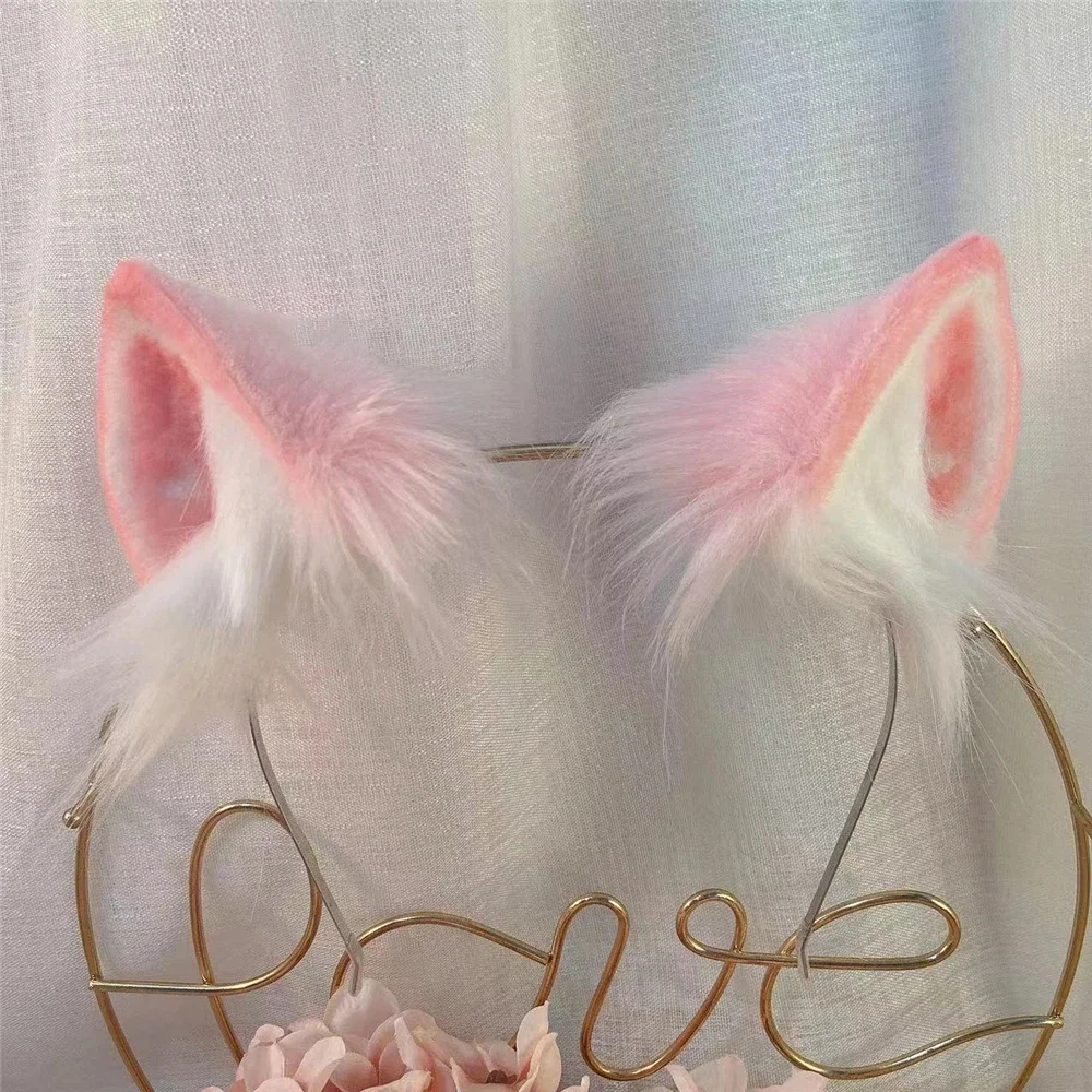 Handmade Carnaval Gothic Lolita Acessories Halloween Cosplay Prop Anime Beast Animals Cat Ears Hairhoop Tail Necklace Earrings