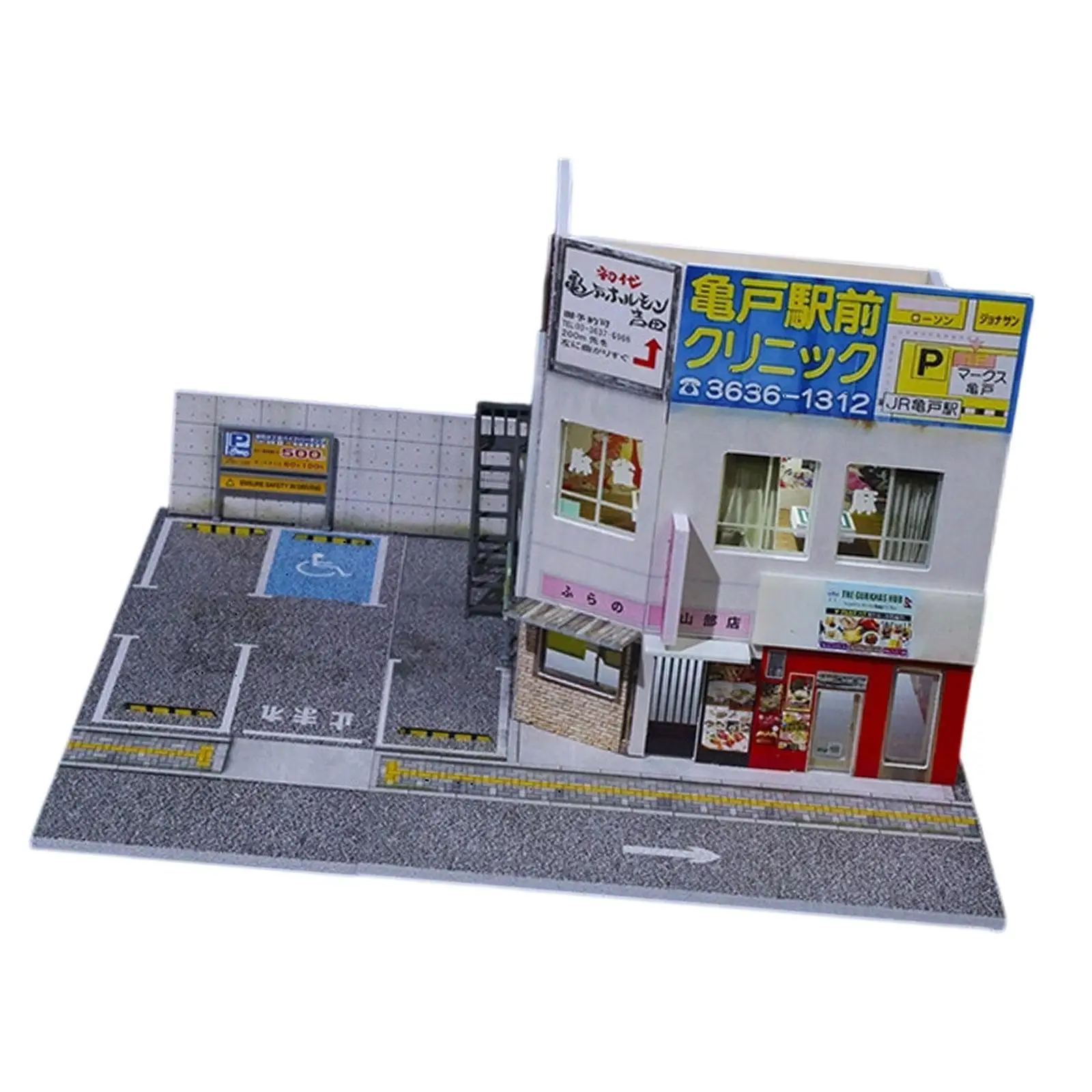 

1/64 Parking Lot Scene Display Case with Lights Easy Assembly Mini Model Car Storage Box Layout Simulation Show Case Home Decor