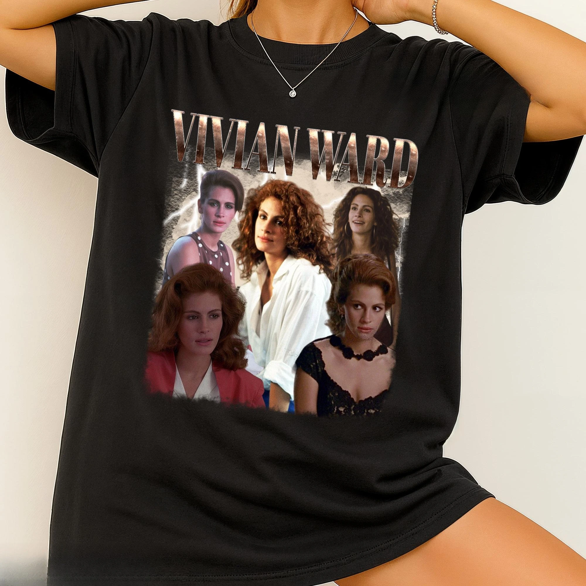 

Женская футболка с принтом Vivian Ward, модный тренд весны/лета, топ из чистого хлопка, нейтральная футболка с круглым вырезом и короткими рукавами
