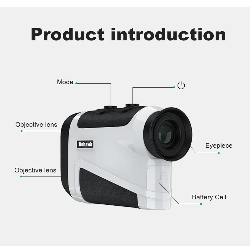 2025new2500M NOHAWK Bow Sight Rangefinder 사냥 거리 측정기 골프 거리 측정기