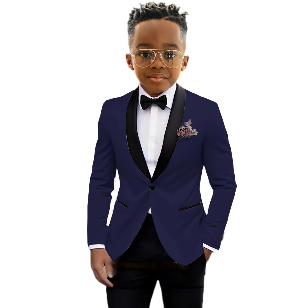 Suit For Boy Blazer Pant Sets 2 Piece Child Slim Fit Wedding Suit Set Formal Wear Birthday Stage Performance Costumes 2-16 Years