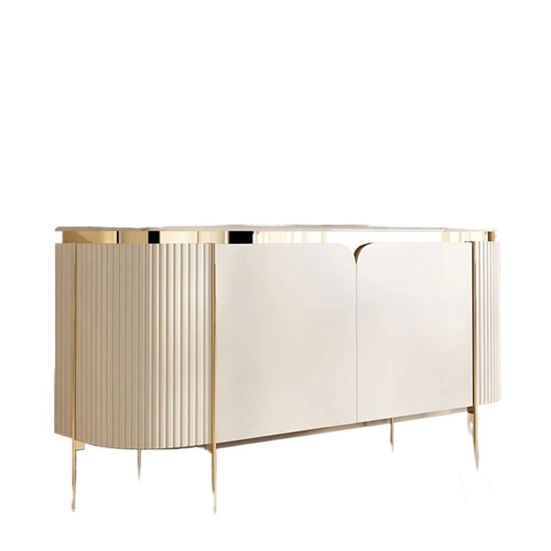 

Light luxury entrance cabinet Italian simple dining side cabinet rock slab living room modern storage decoration console