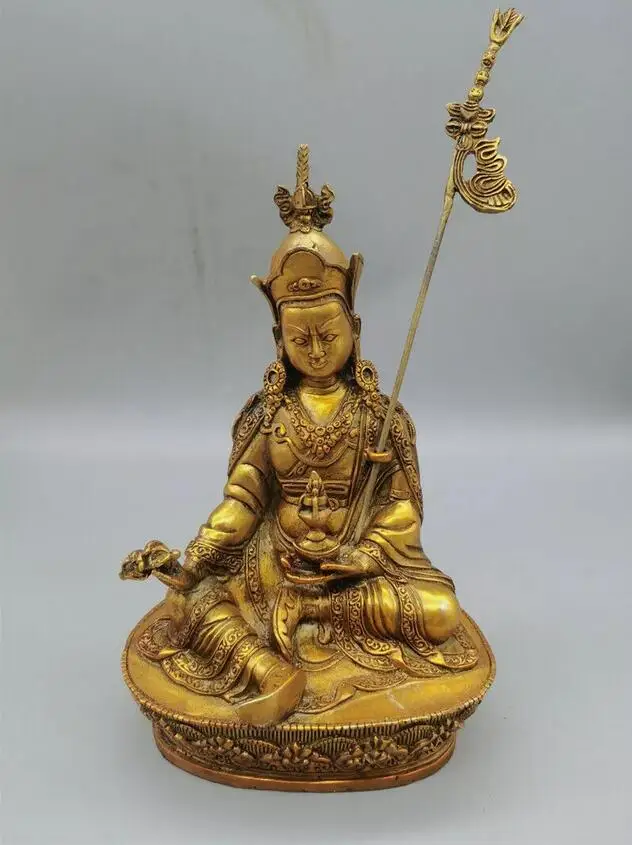 

Tibetan Buddhism Buddha Padmasambhava Copper Statue 21cm