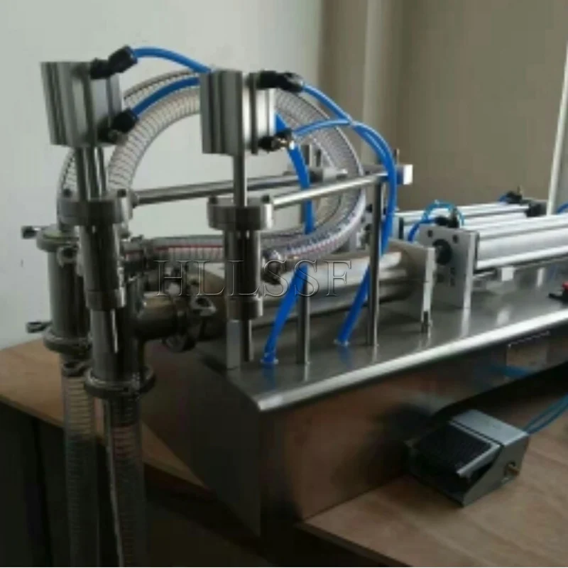 Semi-automatic Stainless steel Double Heads Liquid Shampoo Filler Paste Filling Machine With Rotary Valve Range 10-100ml
