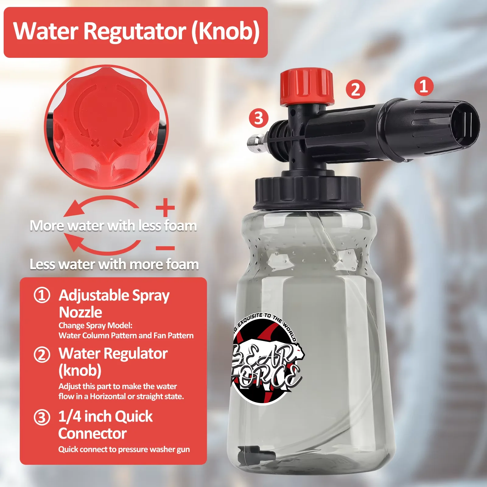 غسيل السيارات سنو فوم انس فوهة الرغوة رغوة مدفع رغوة مولد ل دايو المطرقة كارشر هوتر ماكيتا جهاز تنظيف يعمل بالضغط العالي