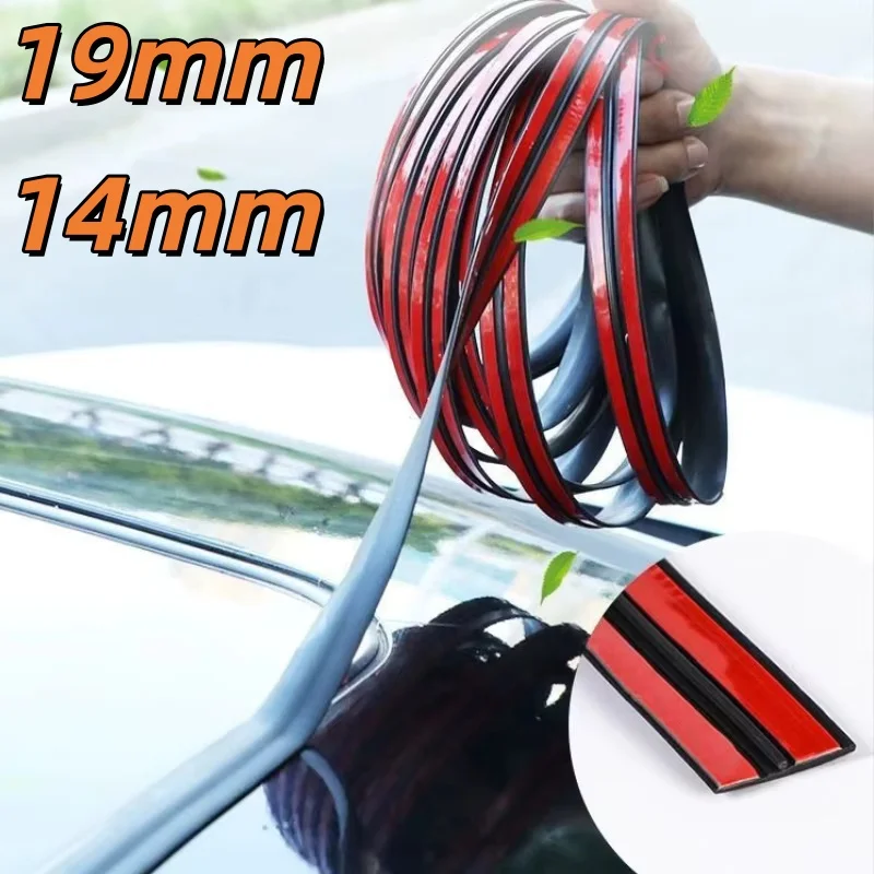 Universal Car Sealing Strip Roof Windshield Sunroof Waterproof Soundproof Rubber Strip Edge Protector Window Gap Seal 2/5m