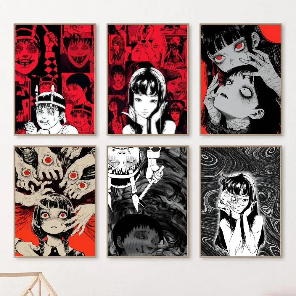 Japanese Horror Anime J-Junji I-Ito Manga Posters HD Print Vintage Wall Art Decor for Home Study Room