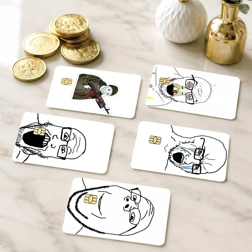 

W-Wojak Meme Credit Card HD Stickers Game Card Decal Small Chip Waterproof Sticker Gift