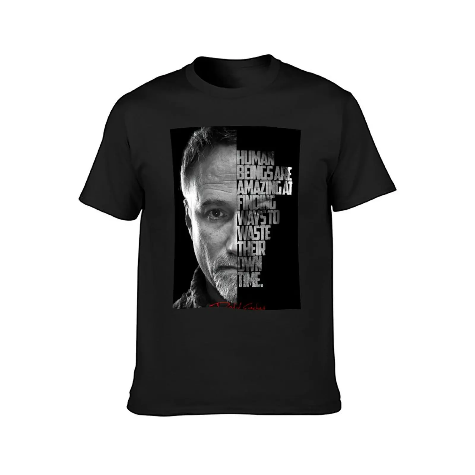 Black and white David Fincher Quote. T-shirt plus sizes korean fashion black t shirts for men