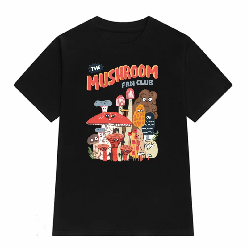 The Mushroom Kawaii Women TShirt 90s Vintage Short Sleeve Tops Unisex Cute Graphic Tee Funny Tee Streetwear Clothes Camisetas