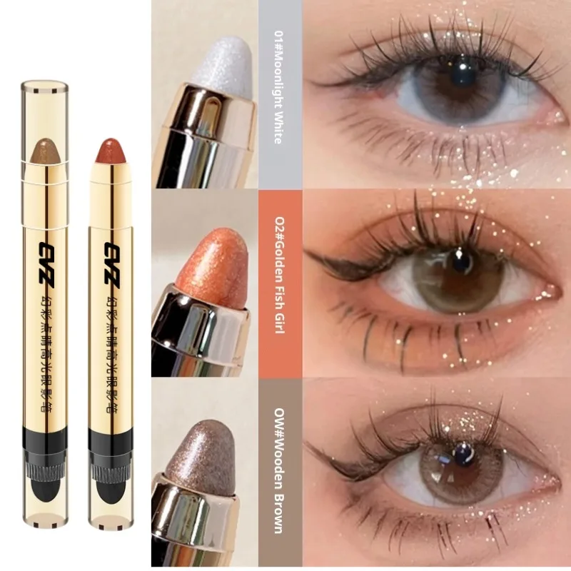 Bâton de fard à paupières Double face, surligneur à paillettes, stylos éclaircissants avec paillettes nacrées, finition mate, combinaisons de doublure d'ombre à paupières