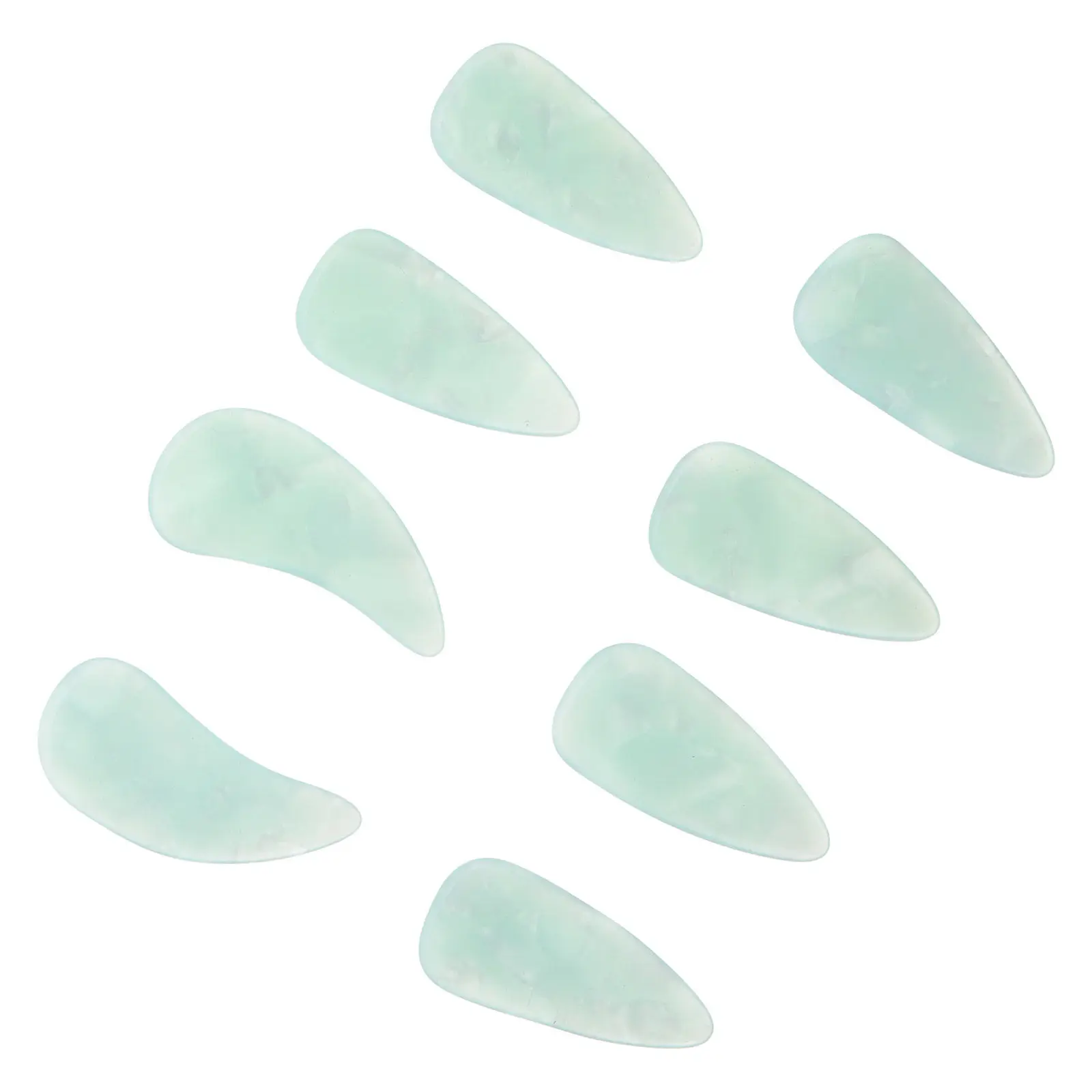 8Pcs Guzheng Finger Picks Set Resin Double-Sided Medium Size for Children 8-15 Beginners Professionals Precise Sound Fingertip
