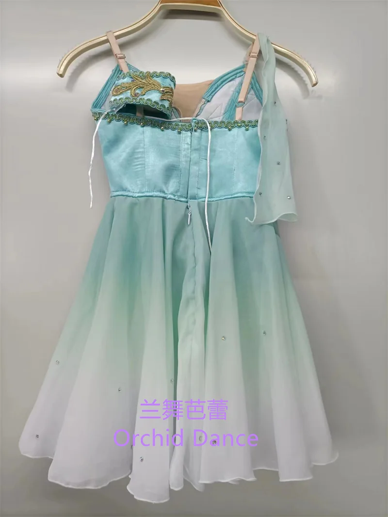 Fast Delivery Custom Size Custom Color Kids Girls Performance Wear Contemporary Mint Green Lyrical Ballet Dress