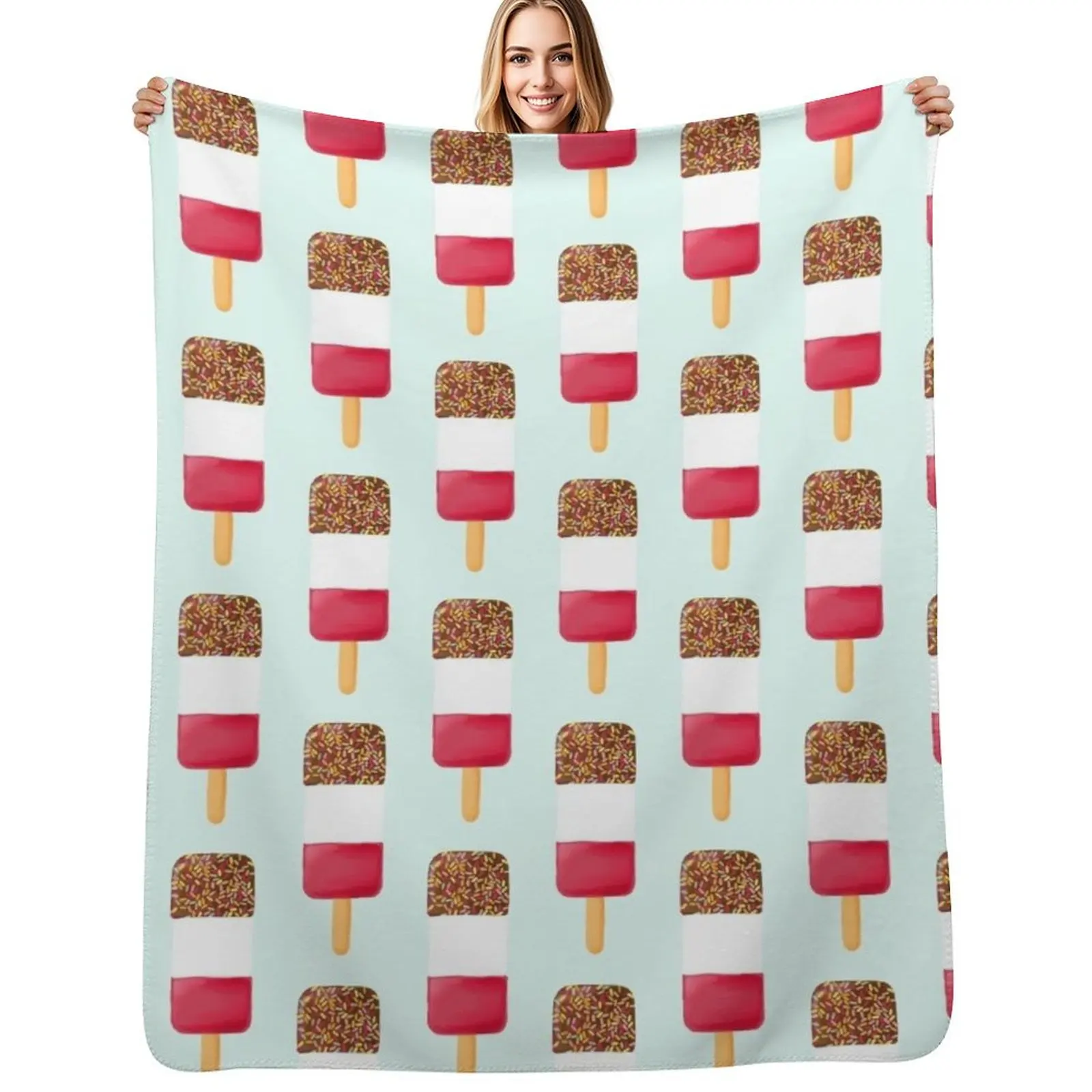 

fab ice lolly/popsicle cartoon Throw Blanket Multi Use Warm Blanket for Living Room Bedroom