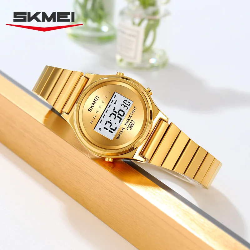 SKMEI 2521 Small Exquisite Women's Digital Watch Elegant Waterproof Sports Electronic Watch Steel Belt Female Gift Reloj Mujer view 5