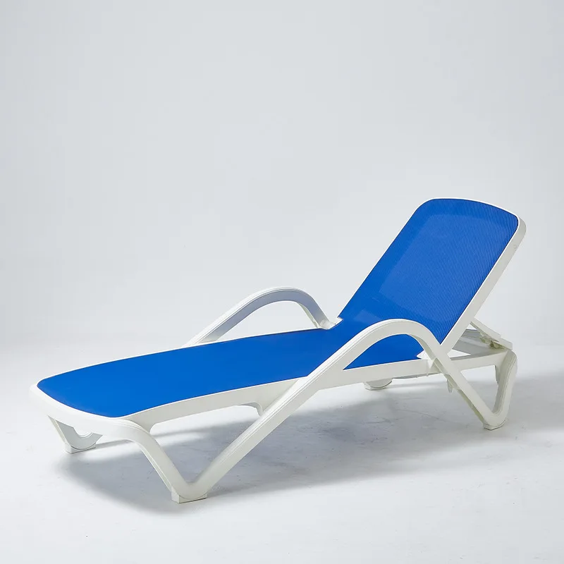 

Outdoor courtyard balcony reclining bed garden pool folding beach nap hotel club leisure plastic simple lounge chair