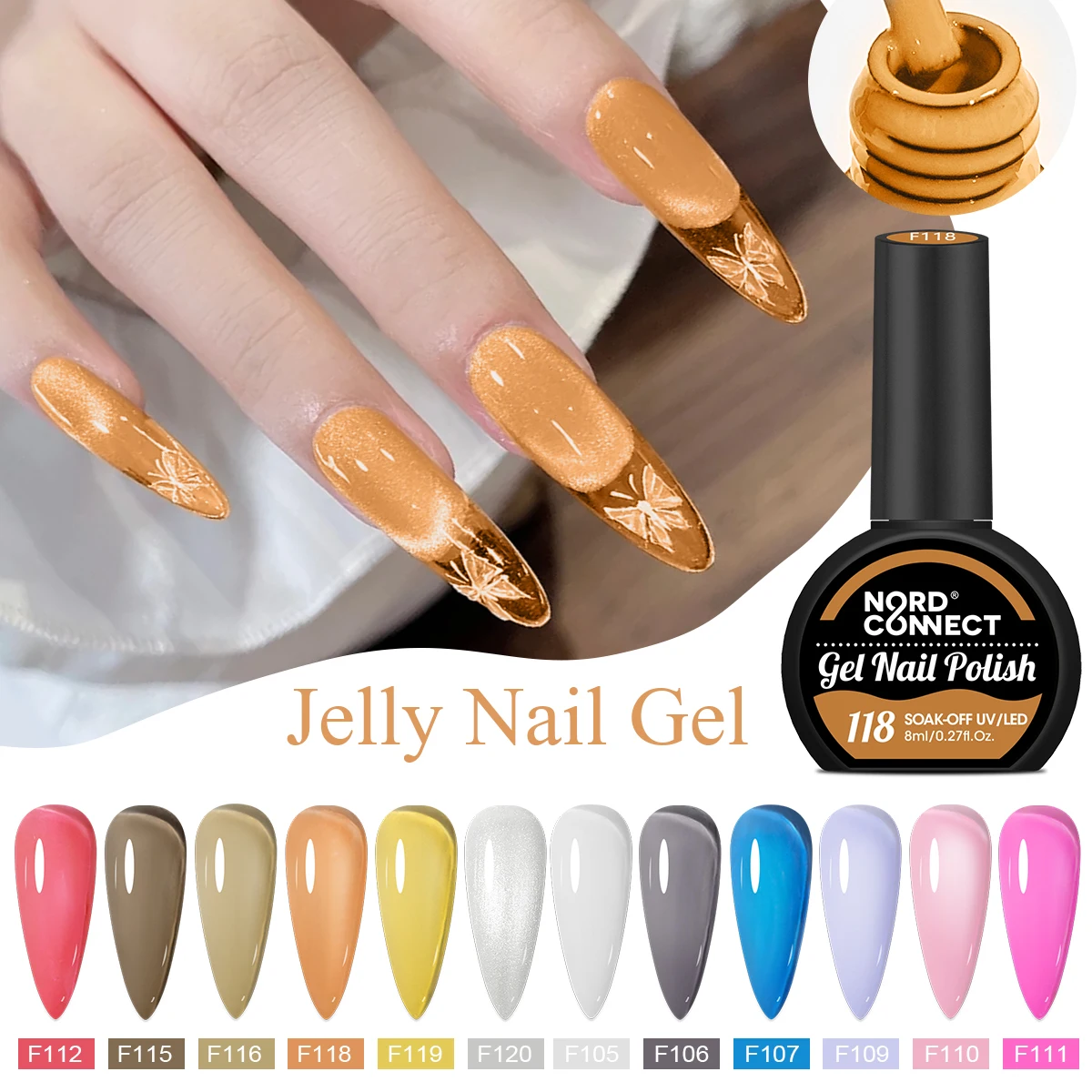 8 ml Nagelkleber, neuer, geheimnisvoller, romantischer, violetter, superheller Nagelkleber, glänzender und langlebiger Salon-Gel-Familiensa mit hoher Sättigung