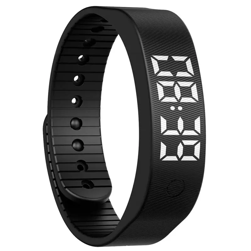 DTEN-Running Pedometer Adjustable Snooze-Proof LED Digital Alarm Clock Watch Waterproof Vibrating Alarm Bracelet