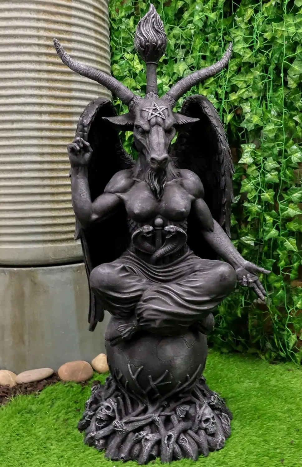

Ebros Faux Stone 3 Feet Large Oversized Sabbatic Goat Baphomet Statue Goat of Mendes Occultic Idol Sigil Sculptural Wonder