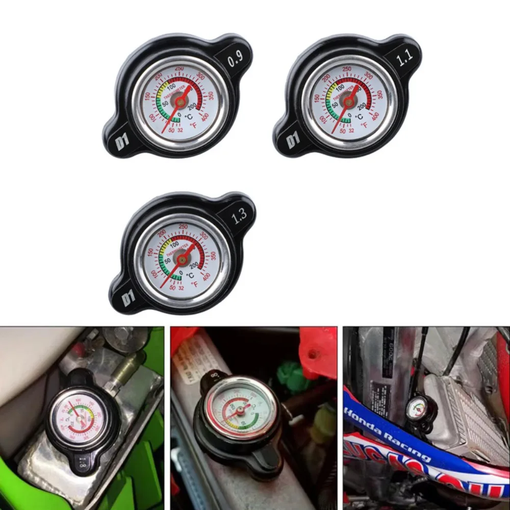 0.9/1.1/1.3 Bar Radiator Cap High Pressure Durable Temperature Gauge Thermostatic for Honda/Yamaha/Kawasaki/Suzuki/Polaris