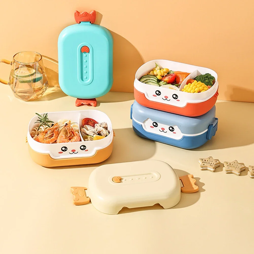 Cartoon Anime Bento Lunch Box Rectangular Leakproof Plastic School Kids Portable Microwave Food Container School Child Lunch Box