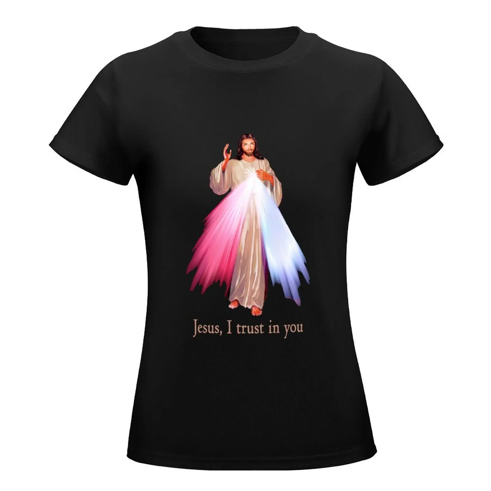 Jesus I trust you Divine Mercy Image (transparent background design) T-Shirt vintage anime clothes ariat shirts for Women