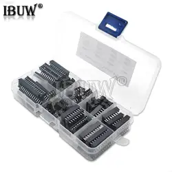 66PCS DIP IC Sockets Adaptor Solder Type Socket Kit 6 8 14 16 18 20 24 28 pins New