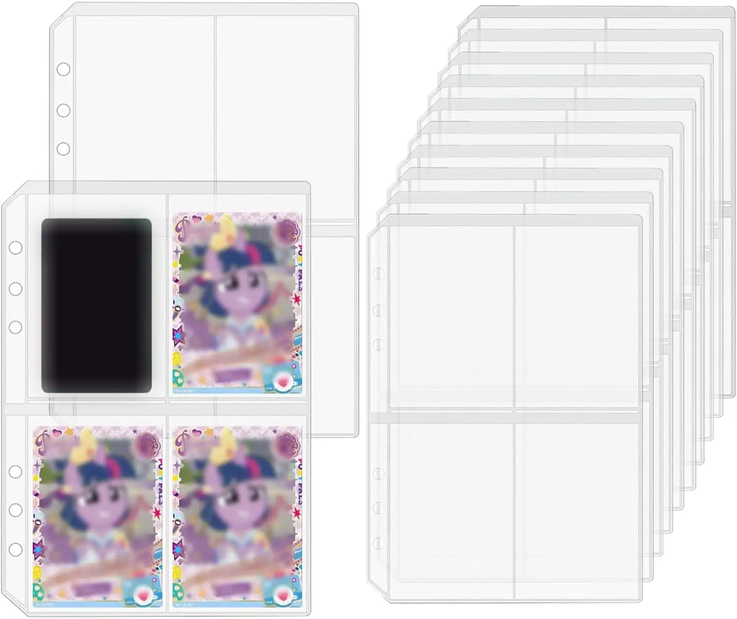 

New 12pcs A5 Binder 4-Pocket Binder Sleeves Frosted PVC Sheet Protector Top Open Loose Leaf Inserts Folder Photocard Sleeve