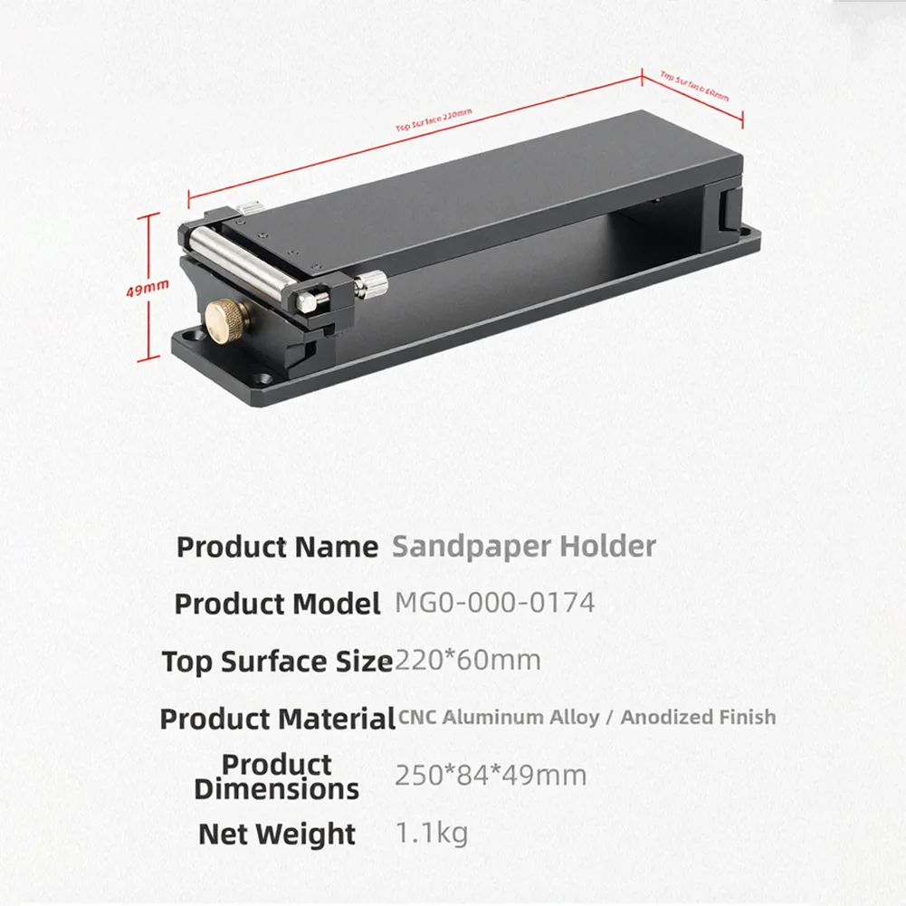 1pc Lightweight Aviation Aluminum Sandpaper Clamp 230x70mm Oxidation Fixture For DIY Woodworking Smoothing Hand Tools