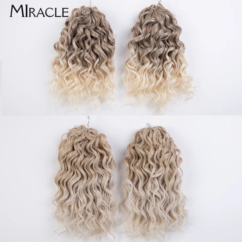 MIRACLE Synthetic Hair Extensions Deep Wavy Twist Crochet Hair Afro Curly Hair Crochet Braids Fiber Braiding Hair Extensions