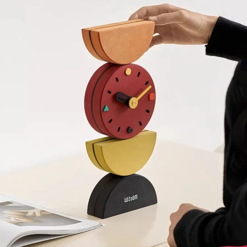 

INS Style Desk Clock with Silent Movement, Minimalist Entryway & Tabletop Decor for Airbnb, Creative Home & Wall Decor
