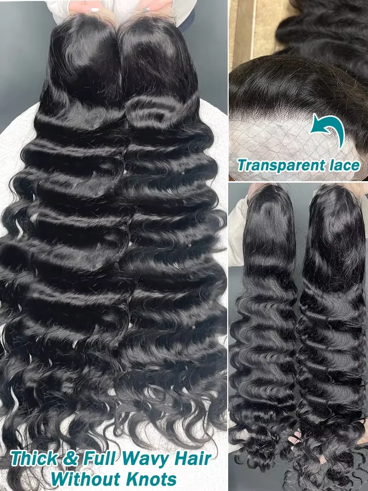 30 Inch Body Wave 13x6 Hd Lace Frontal Wig 250% Density Virgin Peruvian Human Hair Pre plucked Lace Front Wigs For Black Women image 2