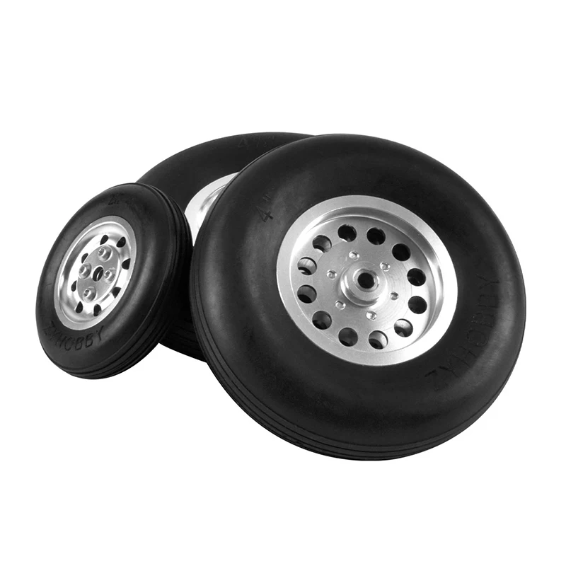 1PC Rubber Wheel Tire Aluminum Hub for RC Airplane Model 2 inch/2.5/3 /3.5/4/4.5 inch