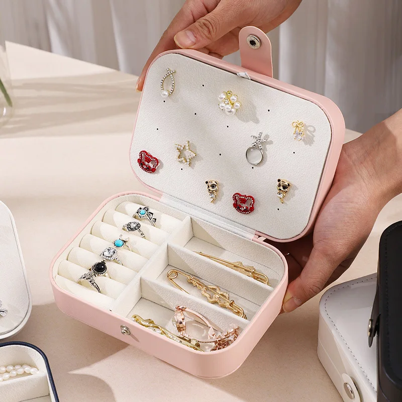 

Jewelry Storage Box High-end Double-layer Jewelry Box Jewelry Ring Earring Box Jewelry Packaging Gift Box