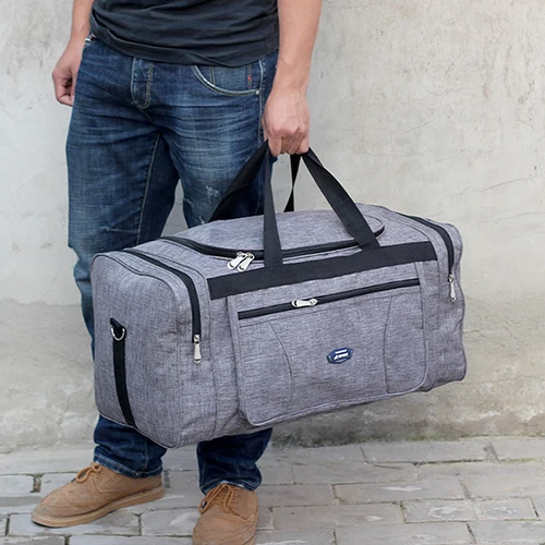 Imagen 2 del producto Bolsos de viaje para hombre, equipaje de mano Oxford, bolsa de viaje grande impermeable, bolsa de viaje de lona de gran capacidad para negocios