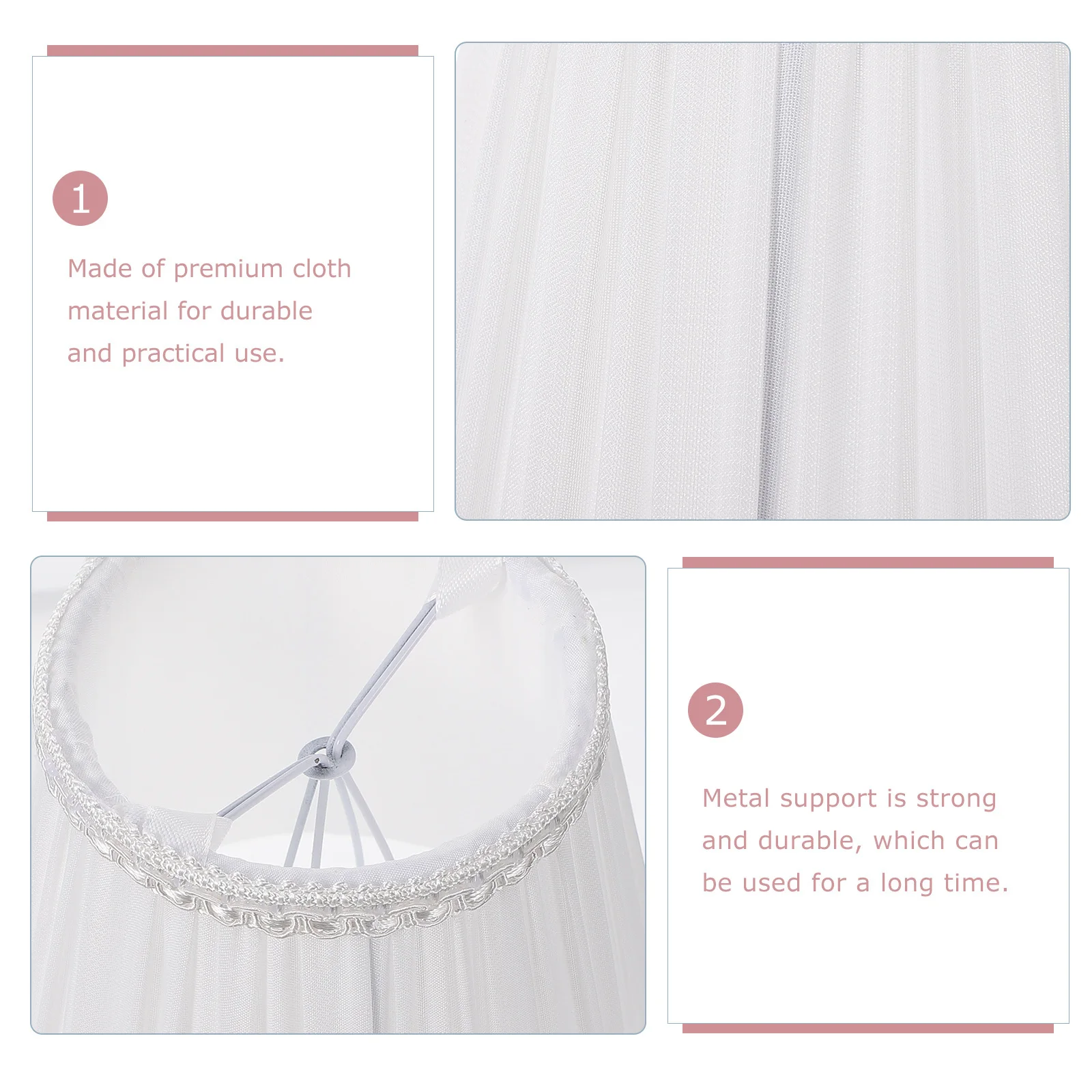 

1pc Clip-On Cloth Lamp Shade Durable Fabric Cover For Ceiling Chandelier Wall Light Fixture Bedroom Living Room Decor Lamp