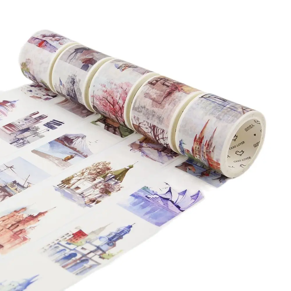 4cm*7m Travelling The World Buildings Washi Tape Adhesive Tape DIY Scrapbooking Sticker Label Masking Tape