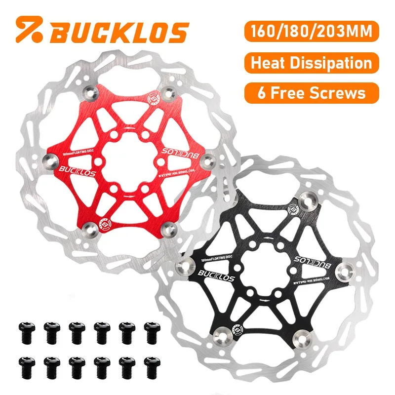 

BUCKLOS Bicycle Floating Rotor 160/180/203mm Bike Hydraulic Disc Brake Rotor Road Bike Brake Disc Floating Rotor Bicycle Brake