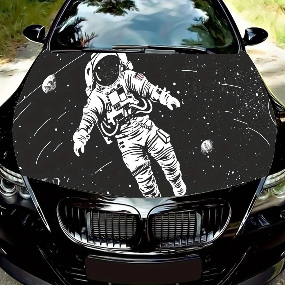 Spacewalk Astronaut Print car hood stickers, waterproof self-adhesive, scratch resistant, easy to stick, durable car PVC sticker