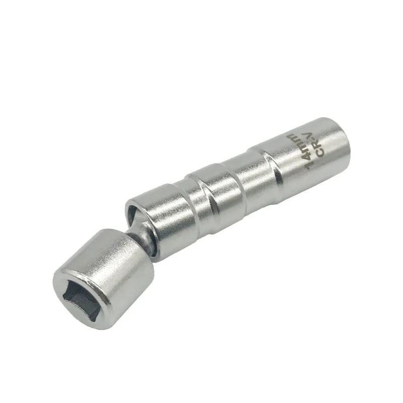 New 14mm 16mm thin wall spark plug socket universal joint with magnetic flexible socket wrench auto repair tool