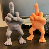 3D Middle Finger Figure With Legs Office Desk Funny Hand Gesture Resin Figurine Creative Home Ornaments Gift Room Decor