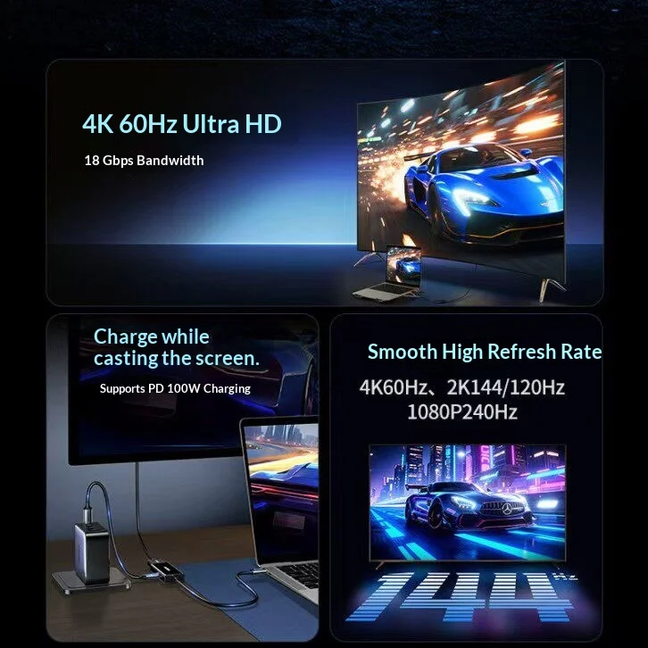 UGREEN 65201 CM839 USB C to HDMI Adapter with PD 100W Charging 4K 60Hz Type C Video Converter for Laptop Phone
