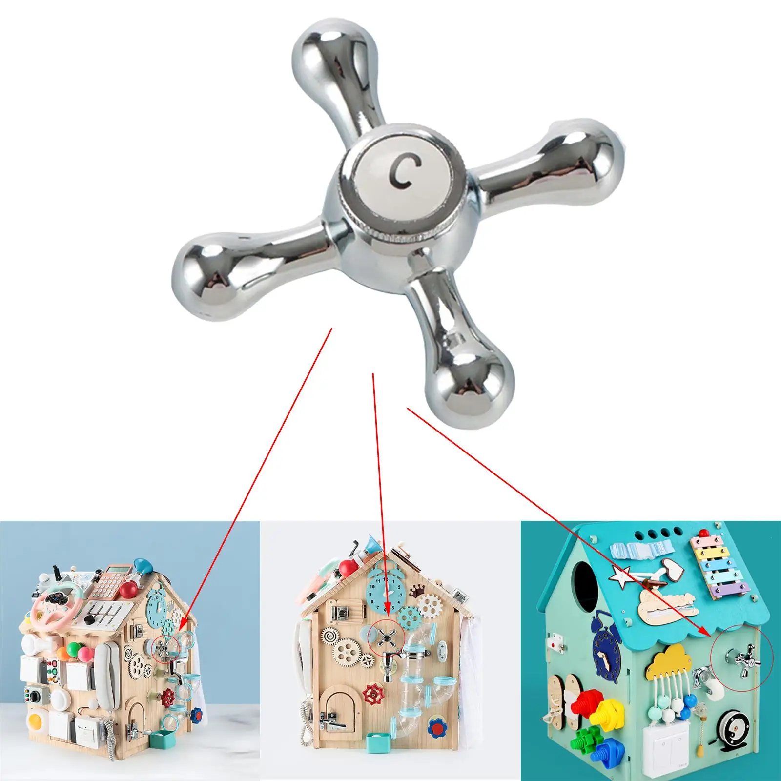 Montessori Activity Wheel Parts Rotate Metal for Home Airplane Travel
